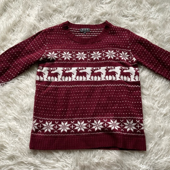 POL | Sweaters | Pol Burgundy Fair Isle 